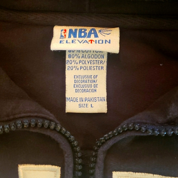 NBA Black Zip Up Hoodie - Size Large - Picture 2 of 6